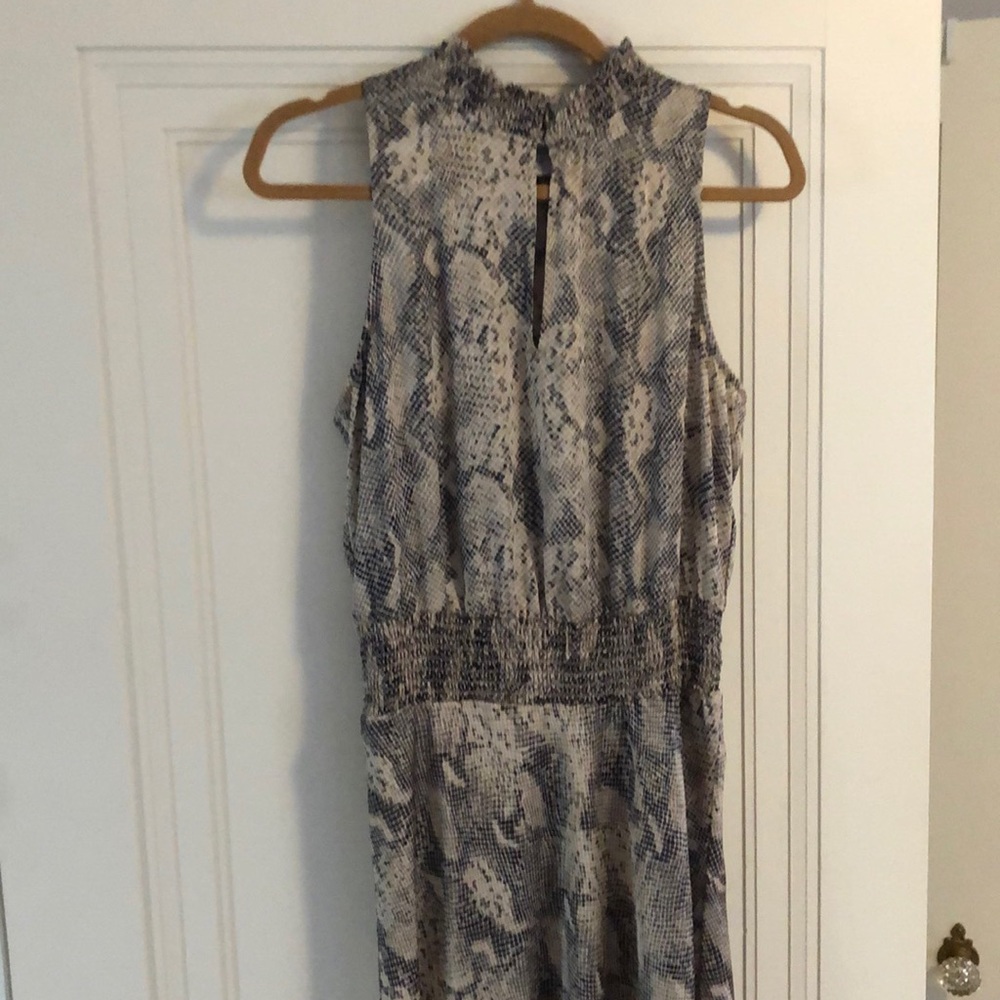 Animal print midi sleeveless dress